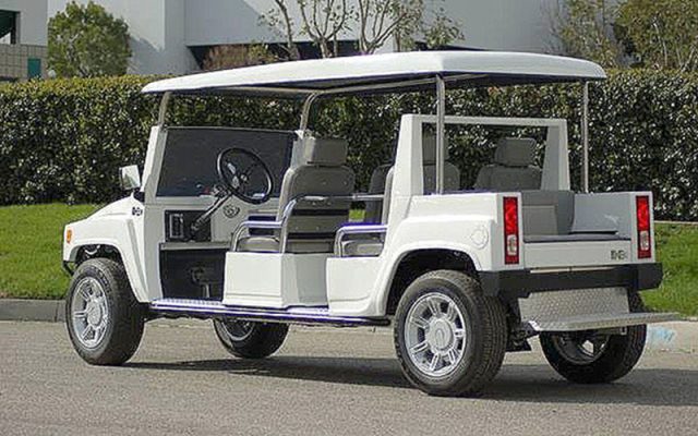 6 Passenger White Hummer Limo Golf Cart affordable golf cart rental, golf cart rent kentucky