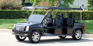 Black Escalade Limo Golf Cart affordable golf cart rental, golf cart rent kentucky