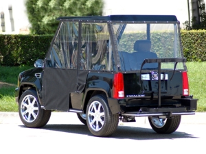 Black Escalade With Enclosure affordable golf cart rental, golf cart rent kentucky