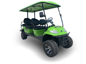 Light Green Elite EV 6 Passenger Lifted Golf Cart golf car rental kentucky, golf cart rental near me