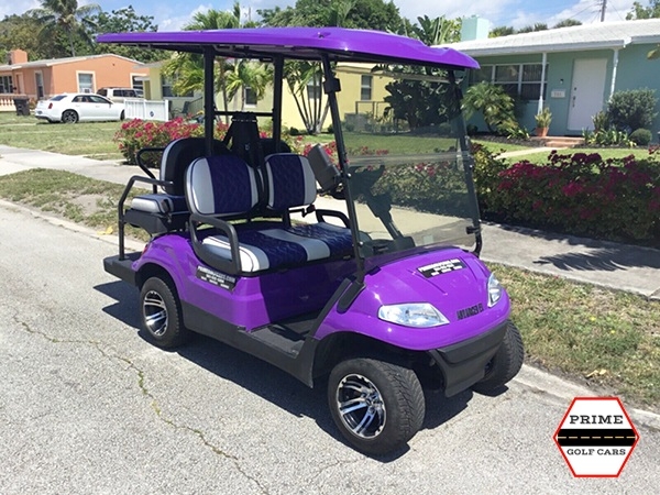 Purple Advanced EV 4 Passenger Golf Cart affordable golf cart rental, golf cart rent kentucky