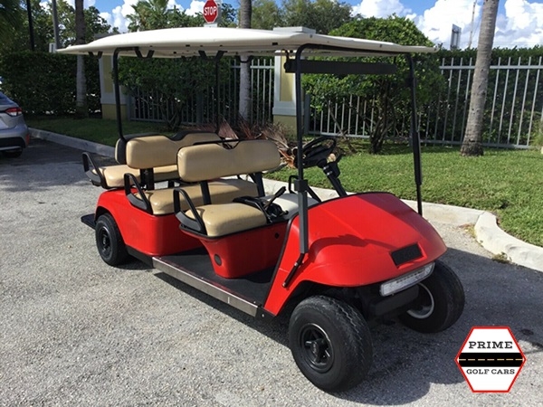 Red EZGO 6 Passenger Golf Cart