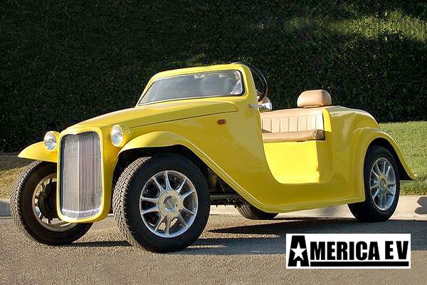 Yellow America EV California Roadster 4 Passenger Golf Cart golf cart rental kentucky, kentucky golf cart rental